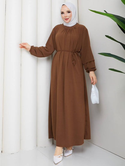 Bel Kuşak Bağlamalı Elbise