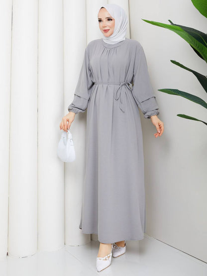 Bel Kuşak Bağlamalı Elbise