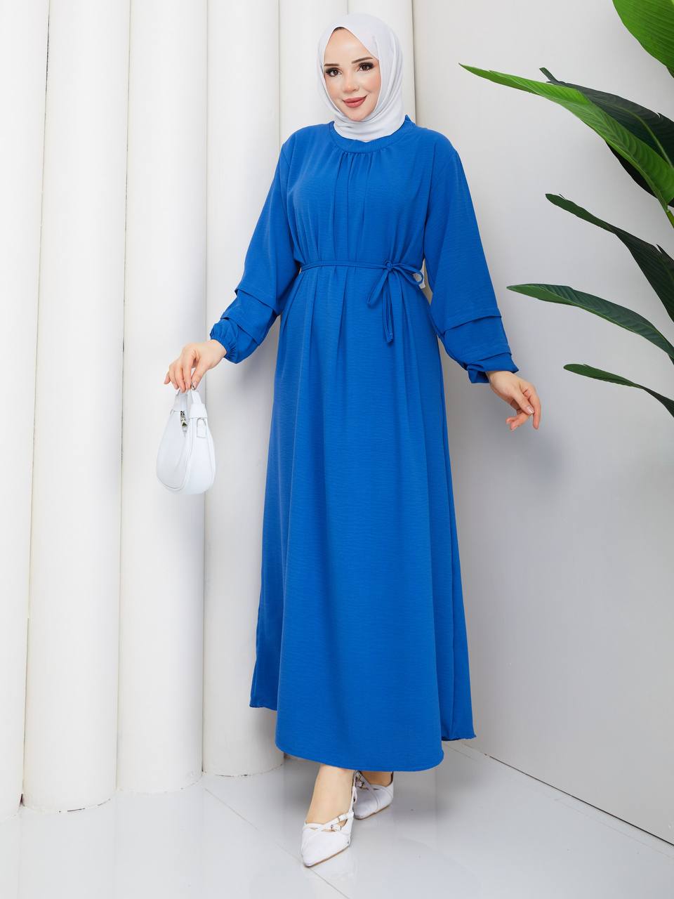 Bel Kuşak Bağlamalı Elbise