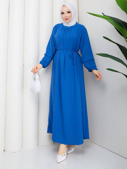 Bel Kuşak Bağlamalı Elbise