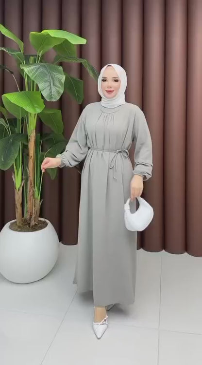 Bel Kuşak Bağlamalı Elbise